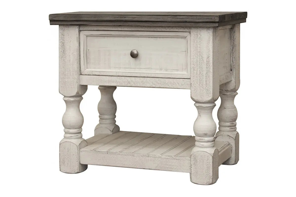 27" Ivory Solid Wood One Drawer Nightstand Homeroots Bed & Bath