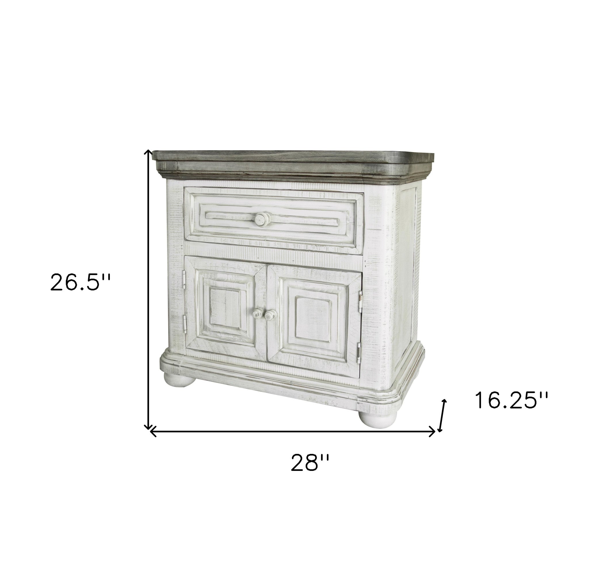 27" Ivory Solid Wood One Drawer Nightstand Homeroots Bed & Bath