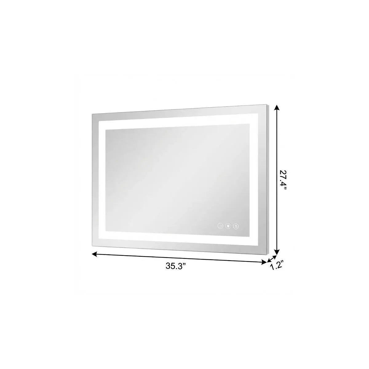 27" Lighted Frameless Anti Fog Bathroom Vanity Mirror Homeroots Bed & Bath