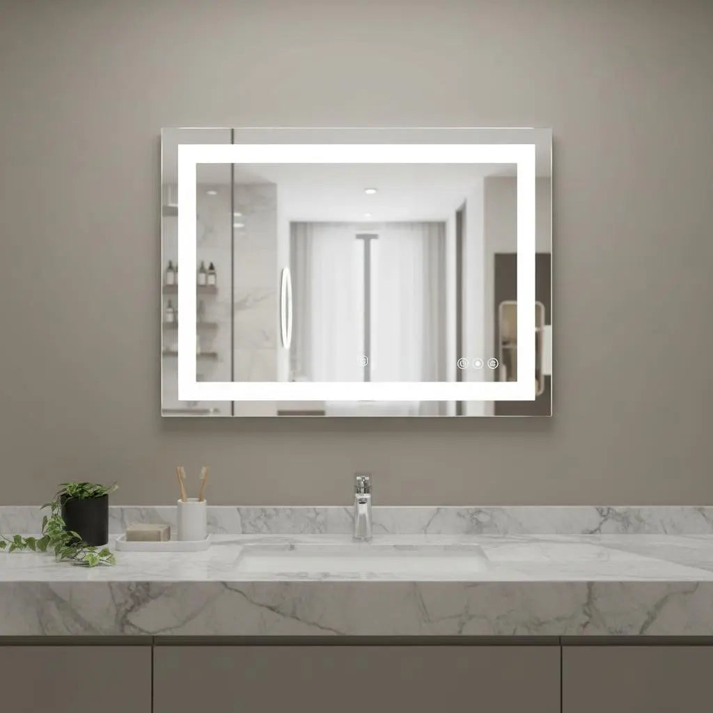 27" Lighted Frameless Anti Fog Bathroom Vanity Mirror Homeroots Bed & Bath