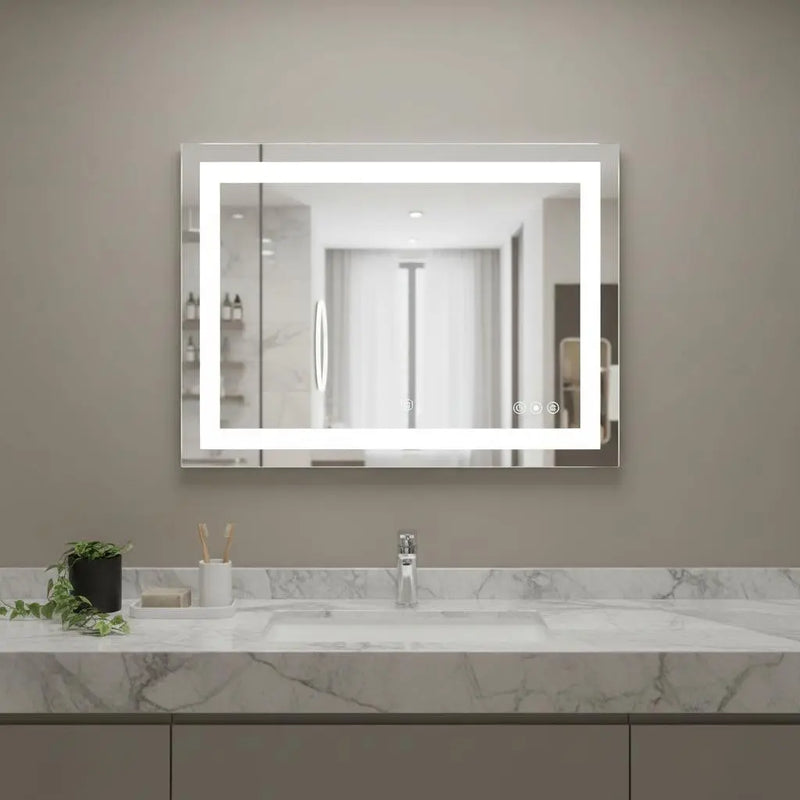27" Lighted Frameless Anti Fog Bathroom Vanity Mirror Homeroots Bed & Bath