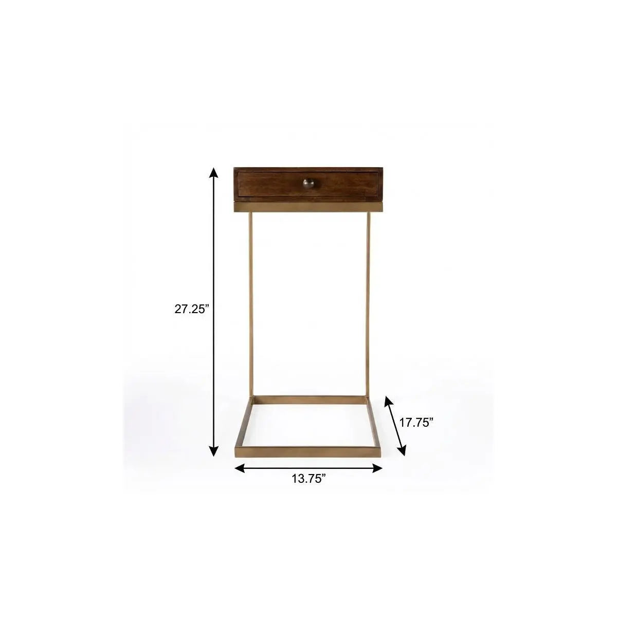 27" Natural Brown Solid And Manufactured Wood Square End Table With Drawer Homeroots Living Room