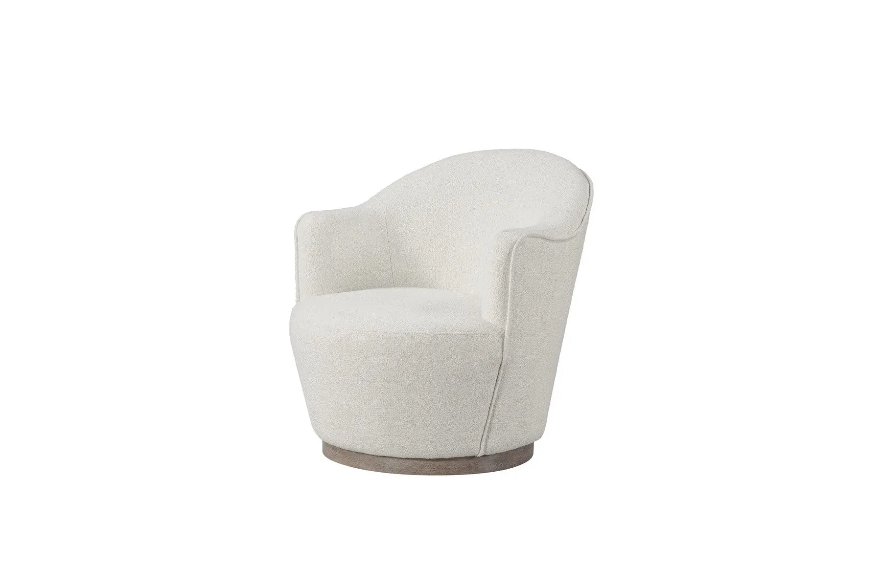 27" Off White Fabric Swivel Barrel Chair Homeroots Living Room