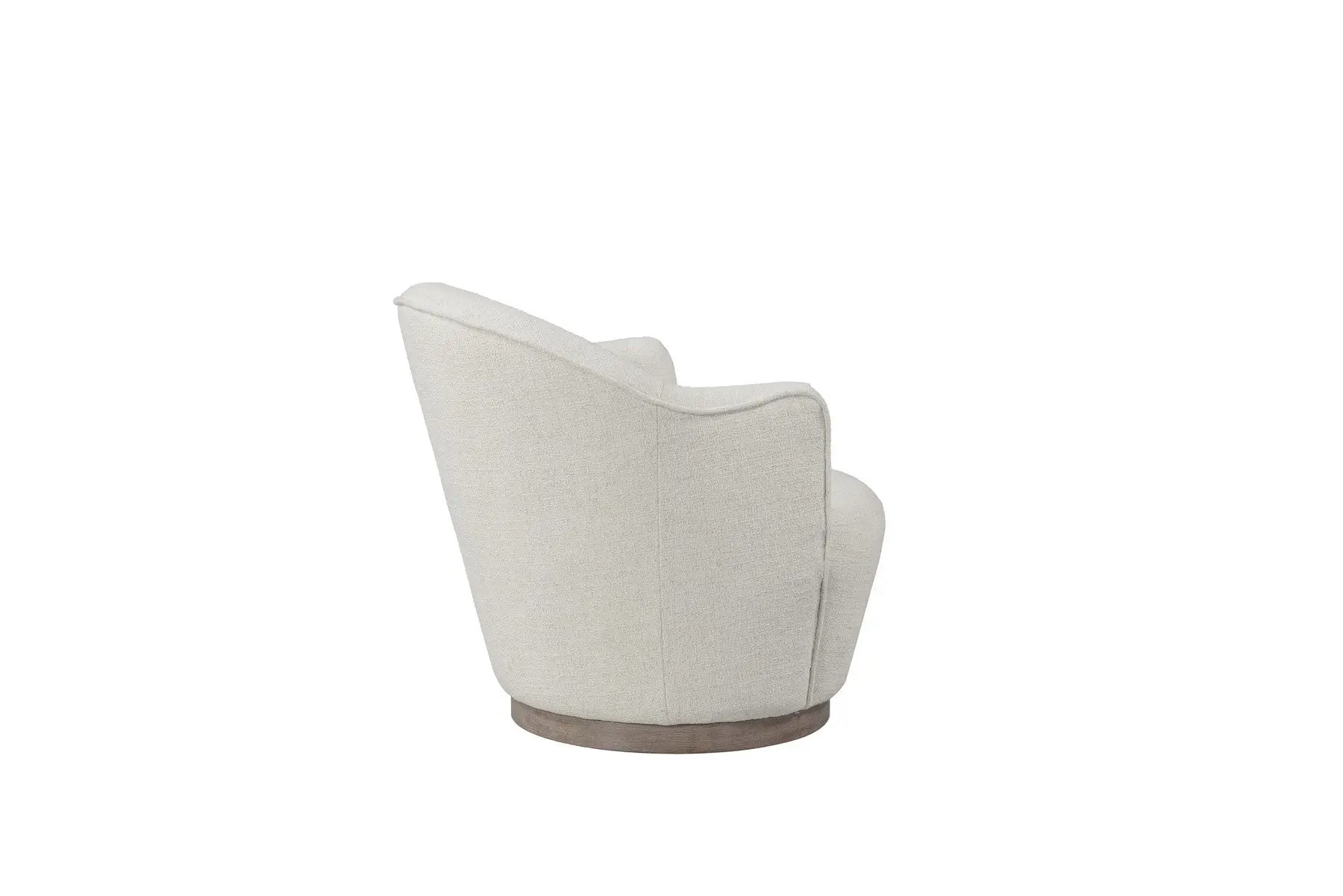 27" Off White Fabric Swivel Barrel Chair Homeroots Living Room