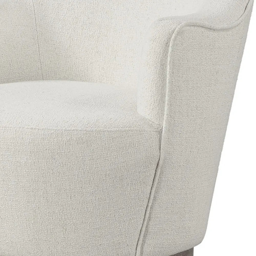 27" Off White Fabric Swivel Barrel Chair Homeroots Living Room