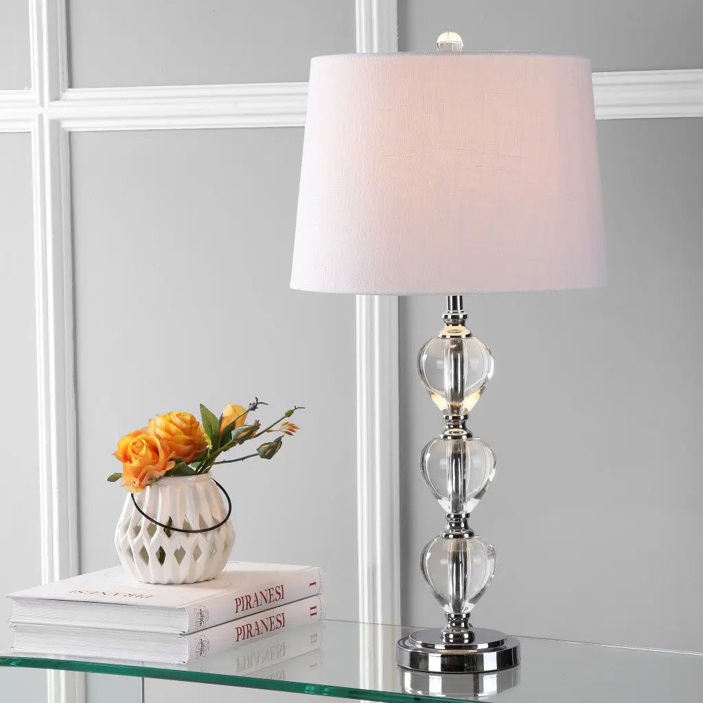 27" Silver Globe Table Lamp With Drum Shade Homeroots Lighting