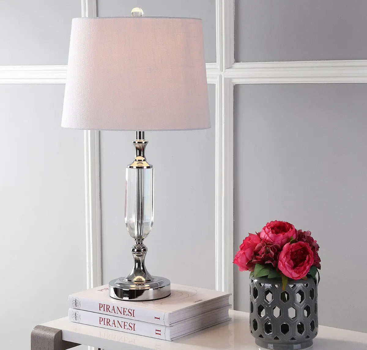 27" Silver Novelty Table Lamp With Empire Shade Homeroots Lighting