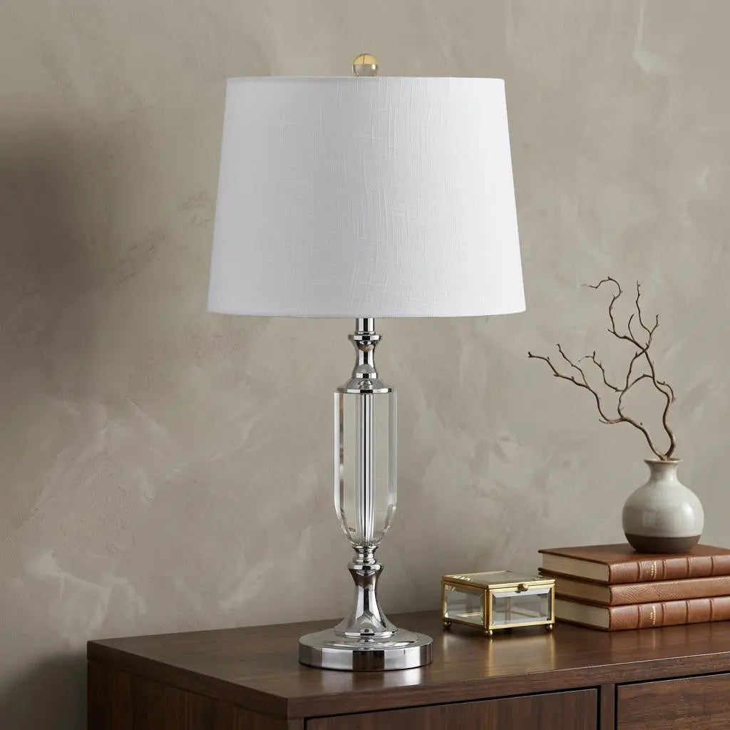 27" Silver Novelty Table Lamp With Empire Shade Homeroots Lighting