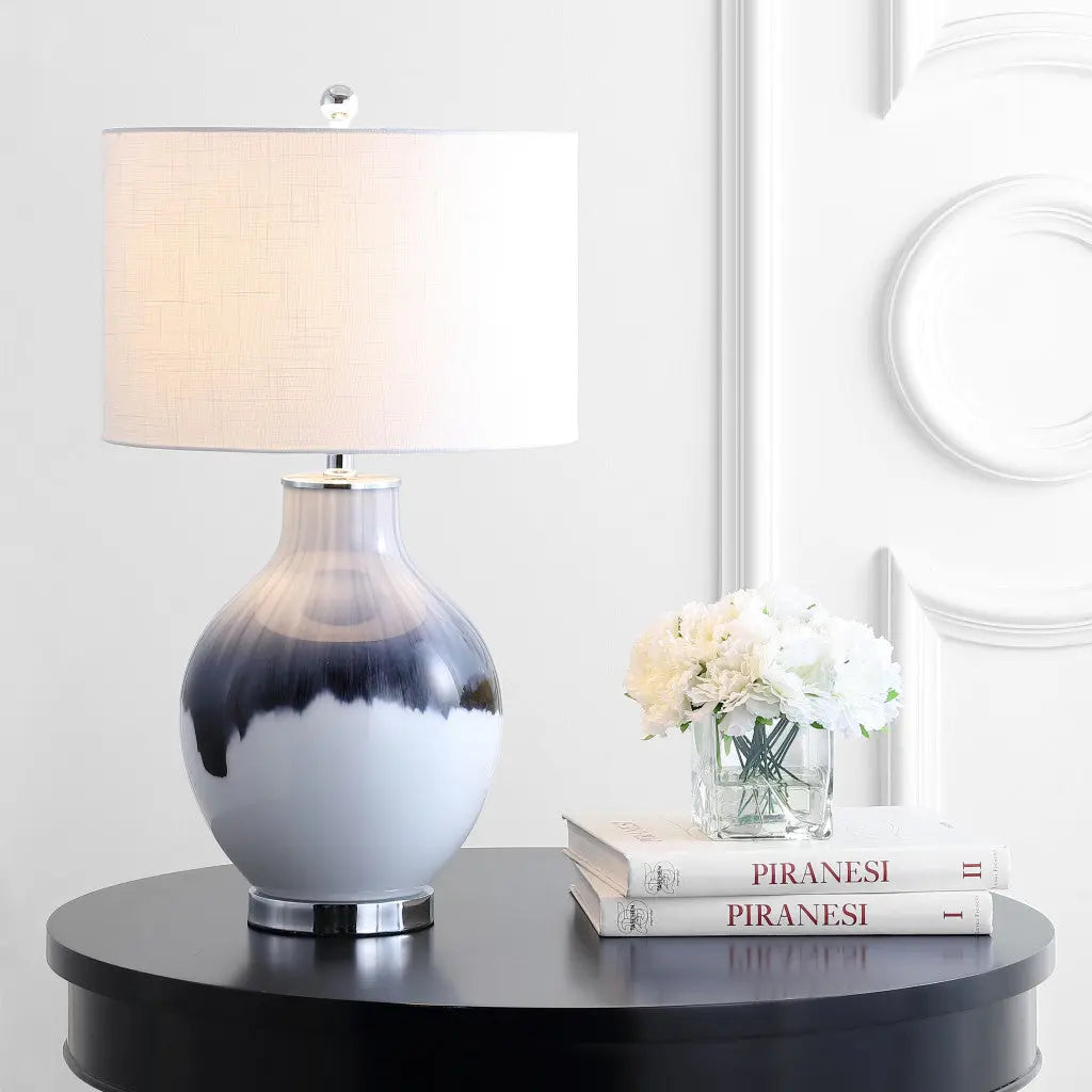 27" Silver Novelty Table Lamp With Globe Shade Homeroots Lighting