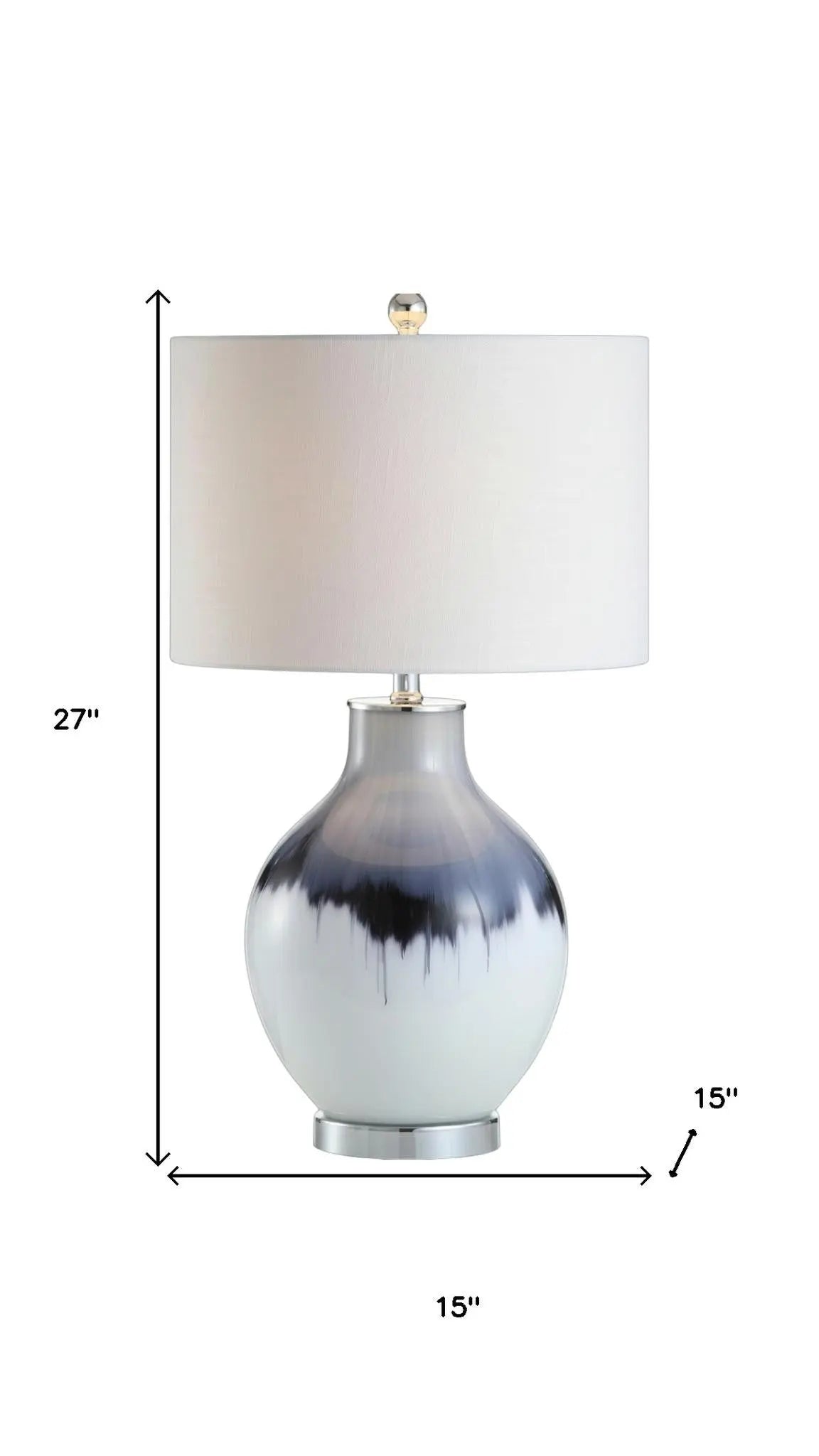 27" Silver Novelty Table Lamp With Globe Shade Homeroots Lighting