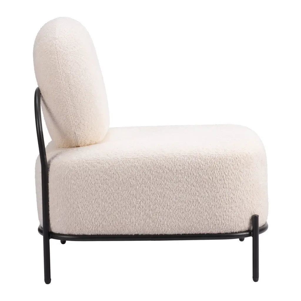 27" White And Black Sherpa And Upholstered Side Chair Homeroots Living Room
