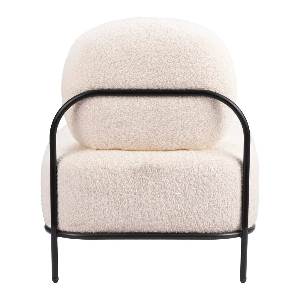 27" White And Black Sherpa And Upholstered Side Chair Homeroots Living Room