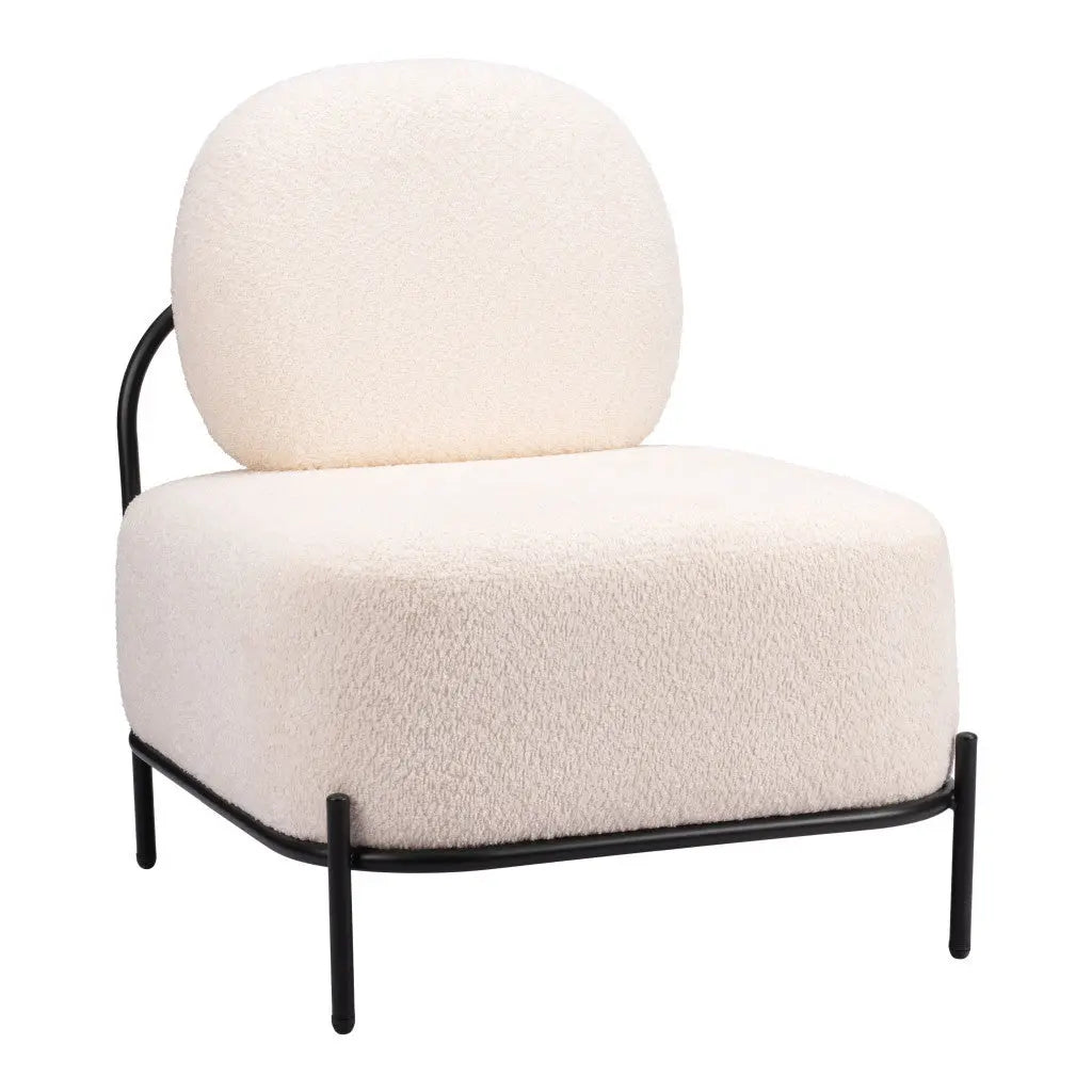 27" White And Black Sherpa And Upholstered Side Chair Homeroots Living Room