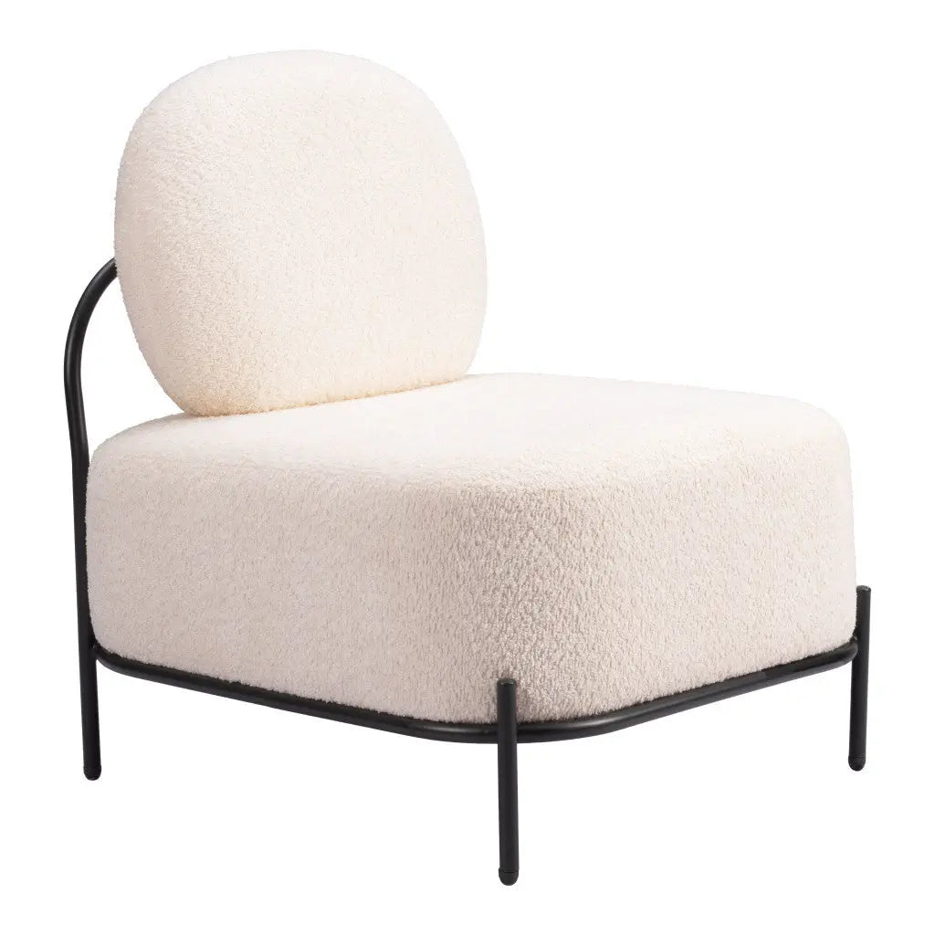 27" White And Black Sherpa And Upholstered Side Chair Homeroots Living Room