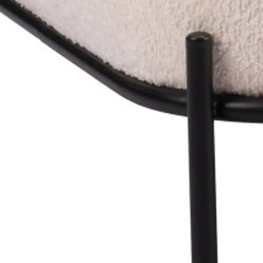 27" White And Black Sherpa And Upholstered Side Chair Homeroots Living Room