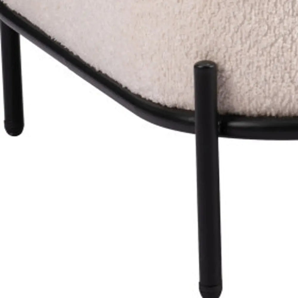 27" White And Black Sherpa And Upholstered Side Chair Homeroots Living Room