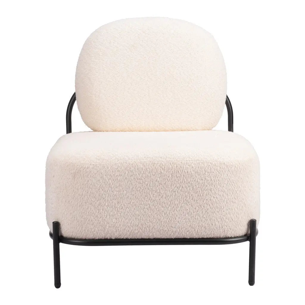 27" White And Black Sherpa And Upholstered Side Chair Homeroots Living Room