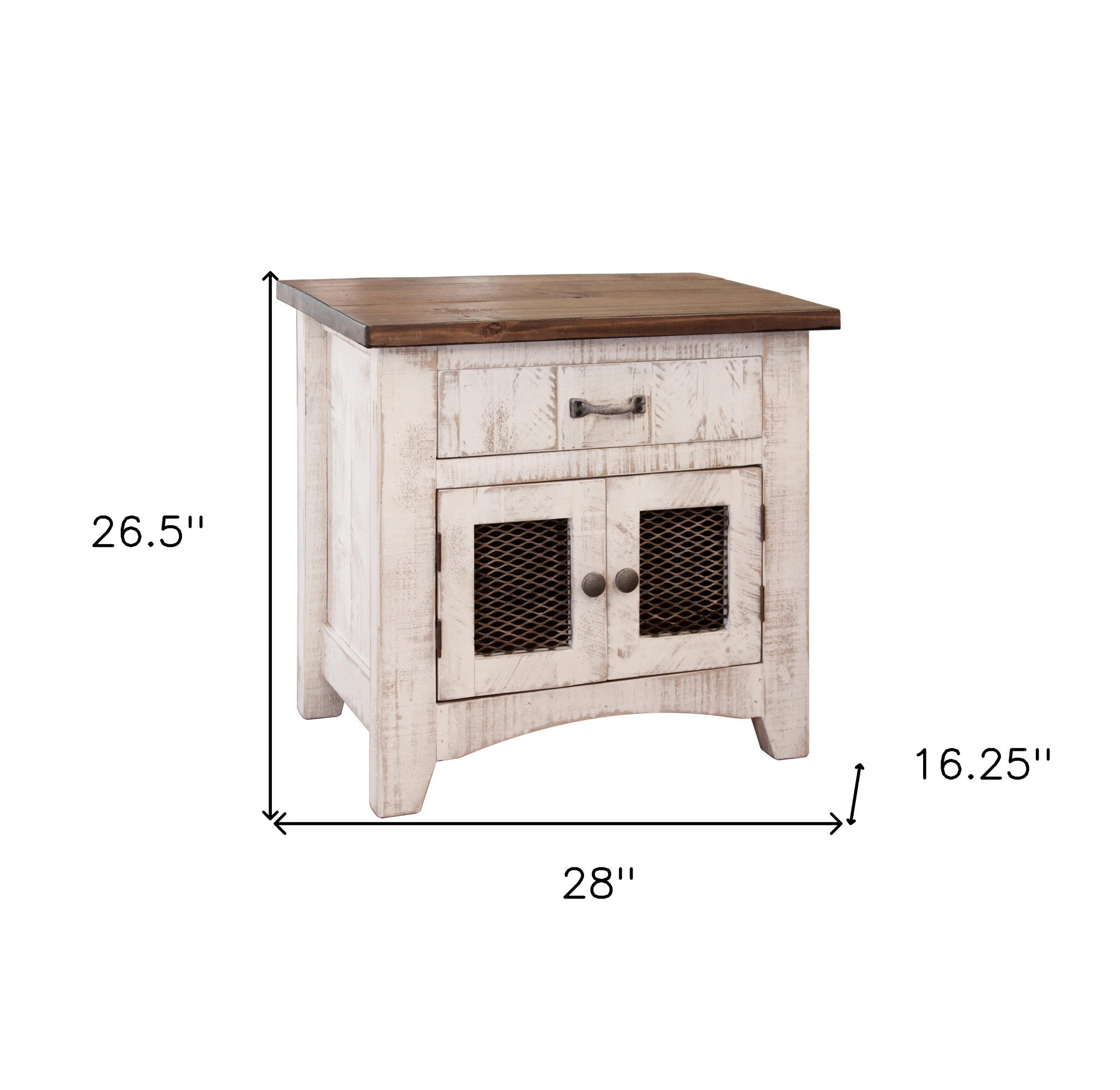 27" White One Drawer Nightstand Homeroots Bed & Bath