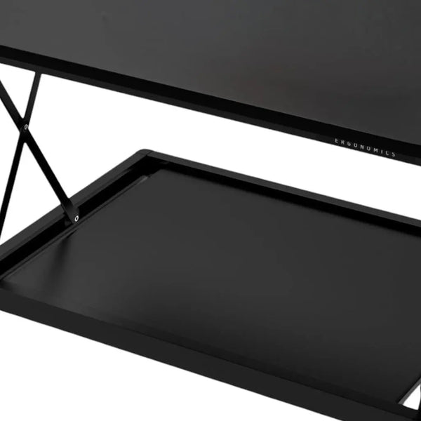 28" Adjustable Black Stainless Steel Standing Desk Converter Homeroots Office