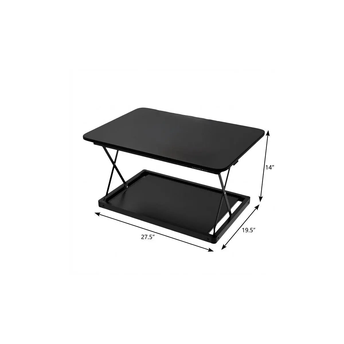 28" Adjustable Black Stainless Steel Standing Desk Converter Homeroots Office