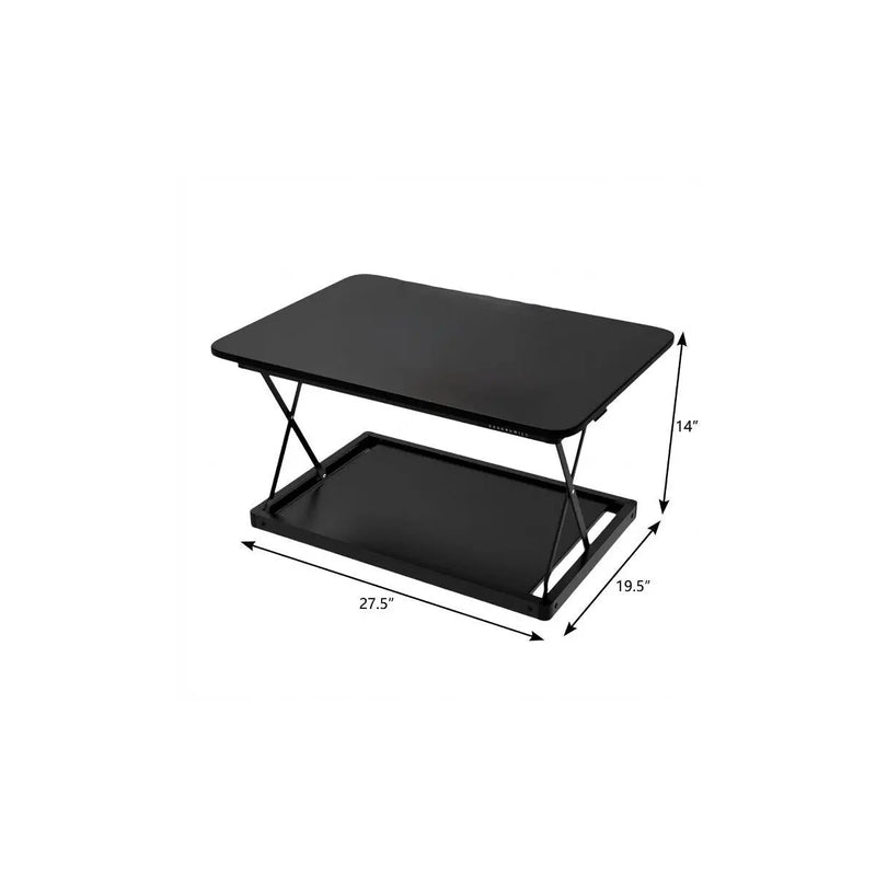 28" Adjustable Black Stainless Steel Standing Desk Converter Homeroots Office