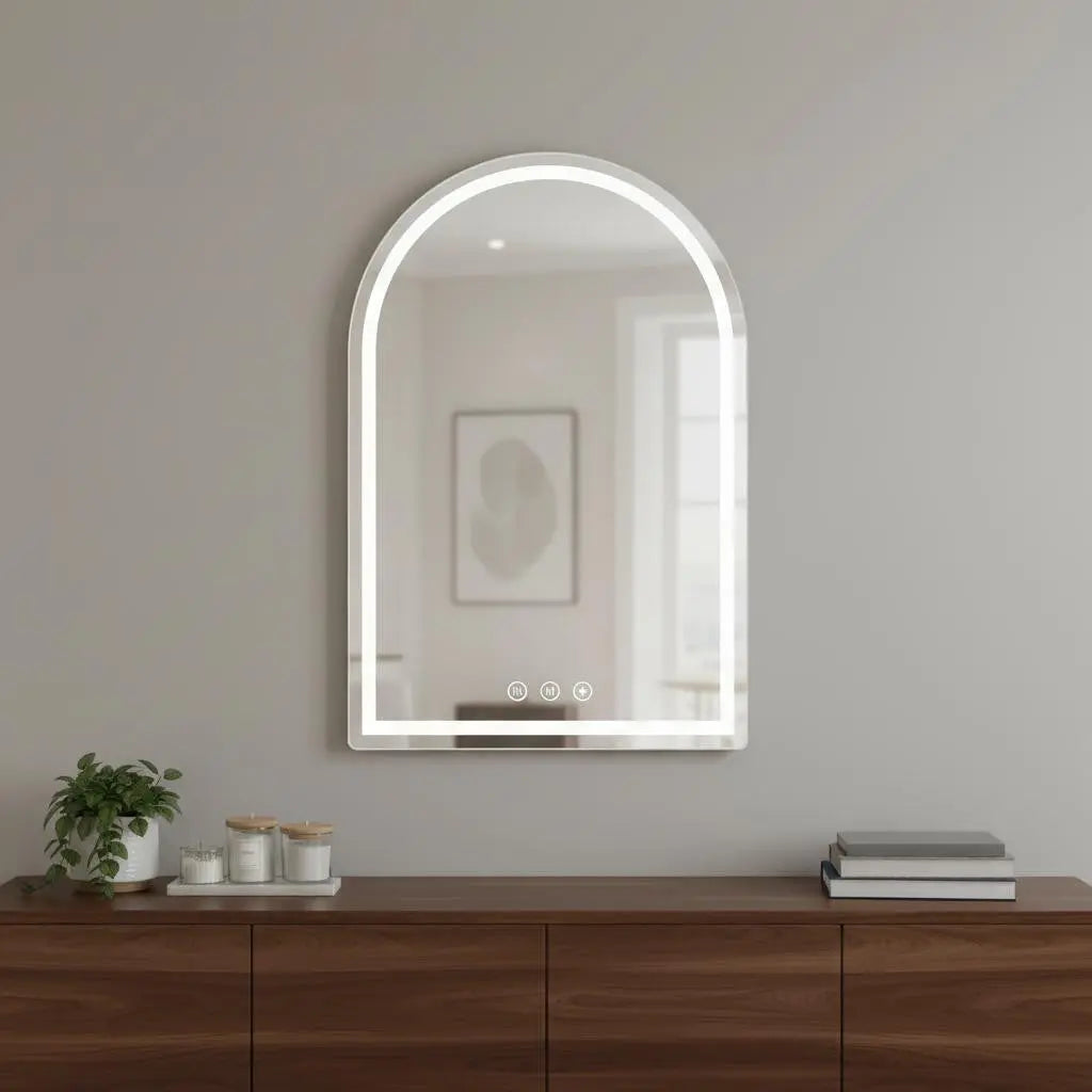 28" Arch Lighted Frameless Bathroom Vanity Mirror Homeroots Bed & Bath