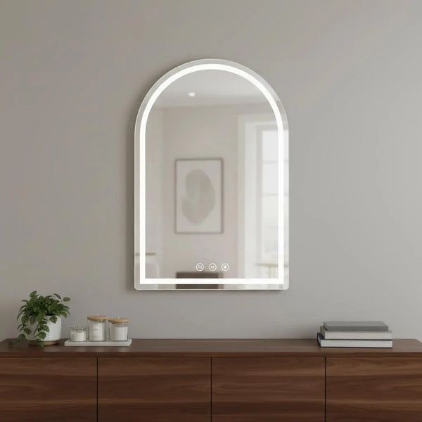 28" Arch Lighted Frameless Bathroom Vanity Mirror Homeroots Bed & Bath