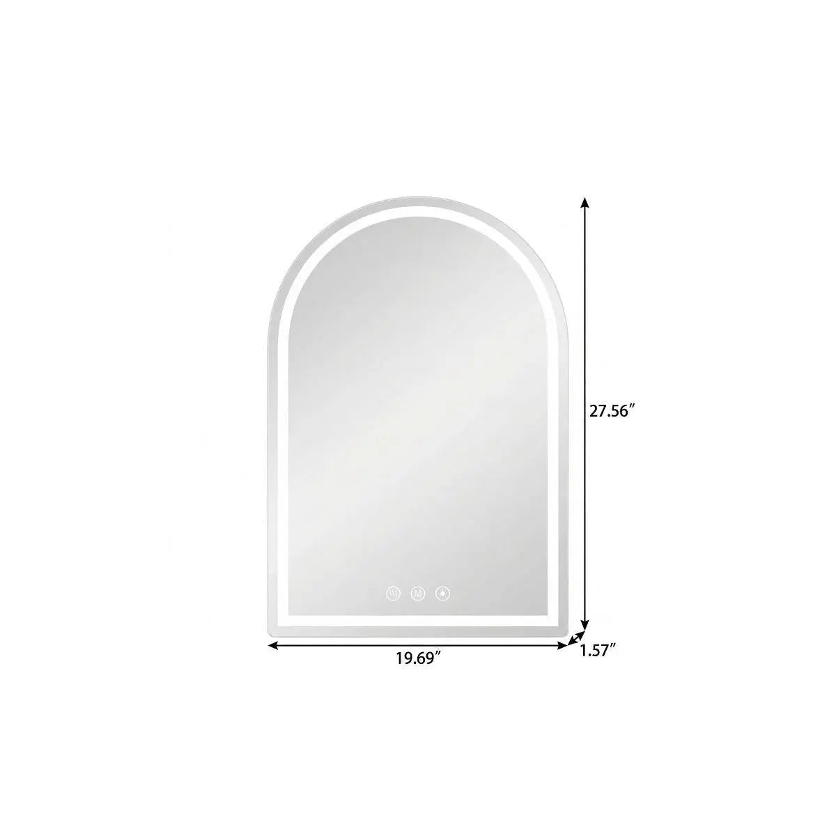 28" Arch Lighted Frameless Bathroom Vanity Mirror Homeroots Bed & Bath