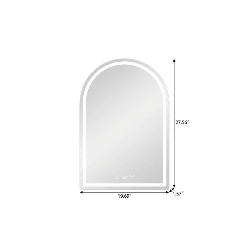28" Arch Lighted Frameless Bathroom Vanity Mirror Homeroots Bed & Bath