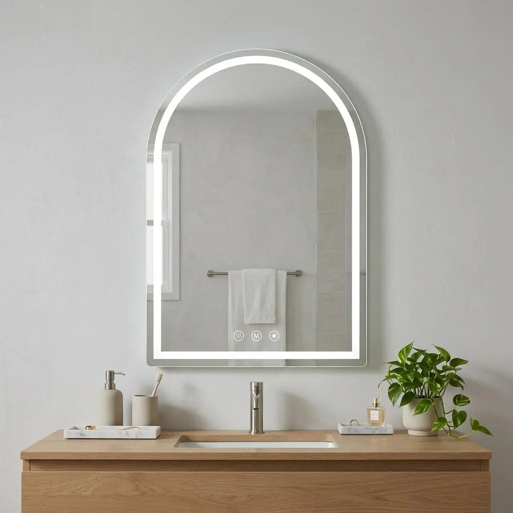 28" Arch Lighted Frameless Bathroom Vanity Mirror Homeroots Bed & Bath