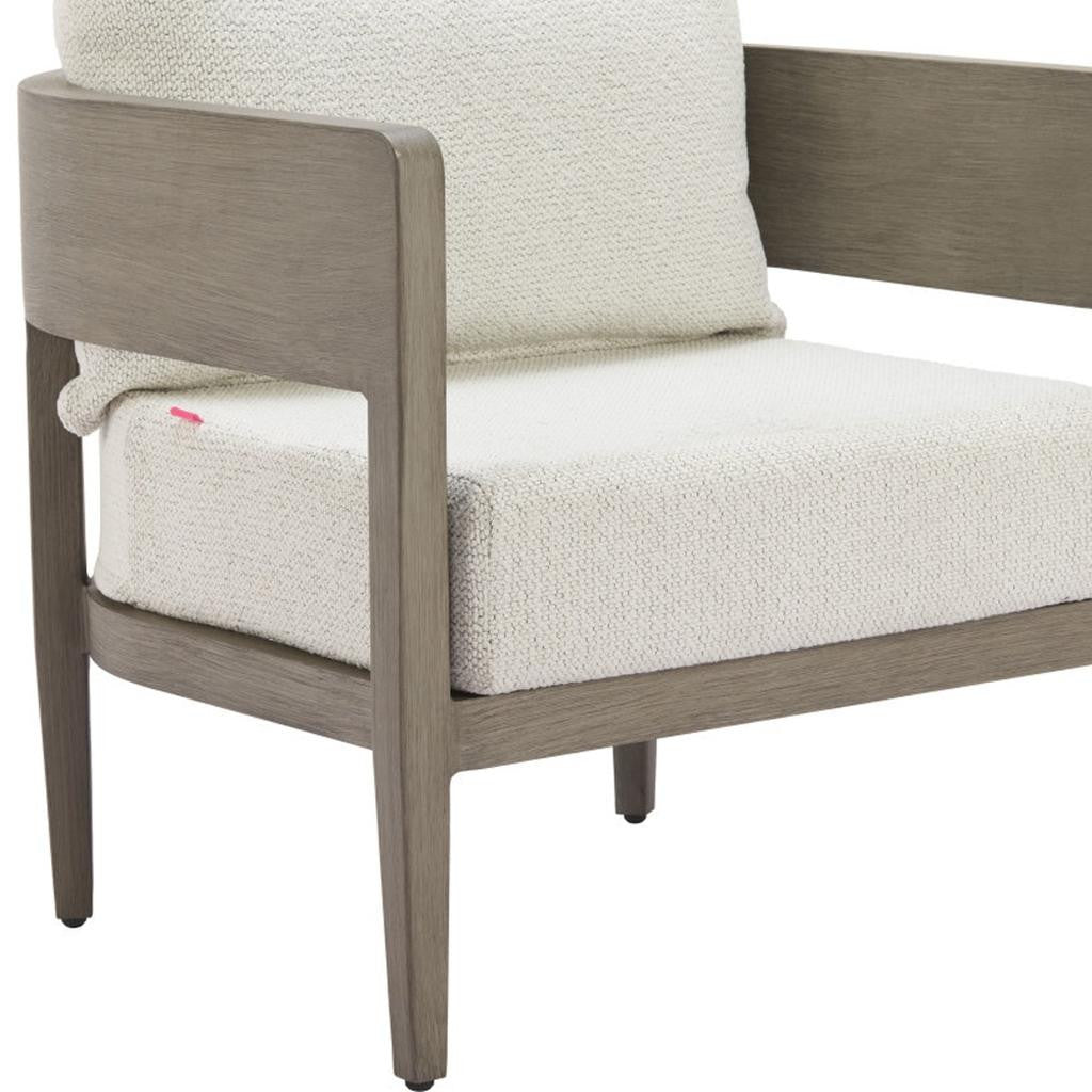 28" Beige Upholstered Arm Chair Homeroots Living Room
