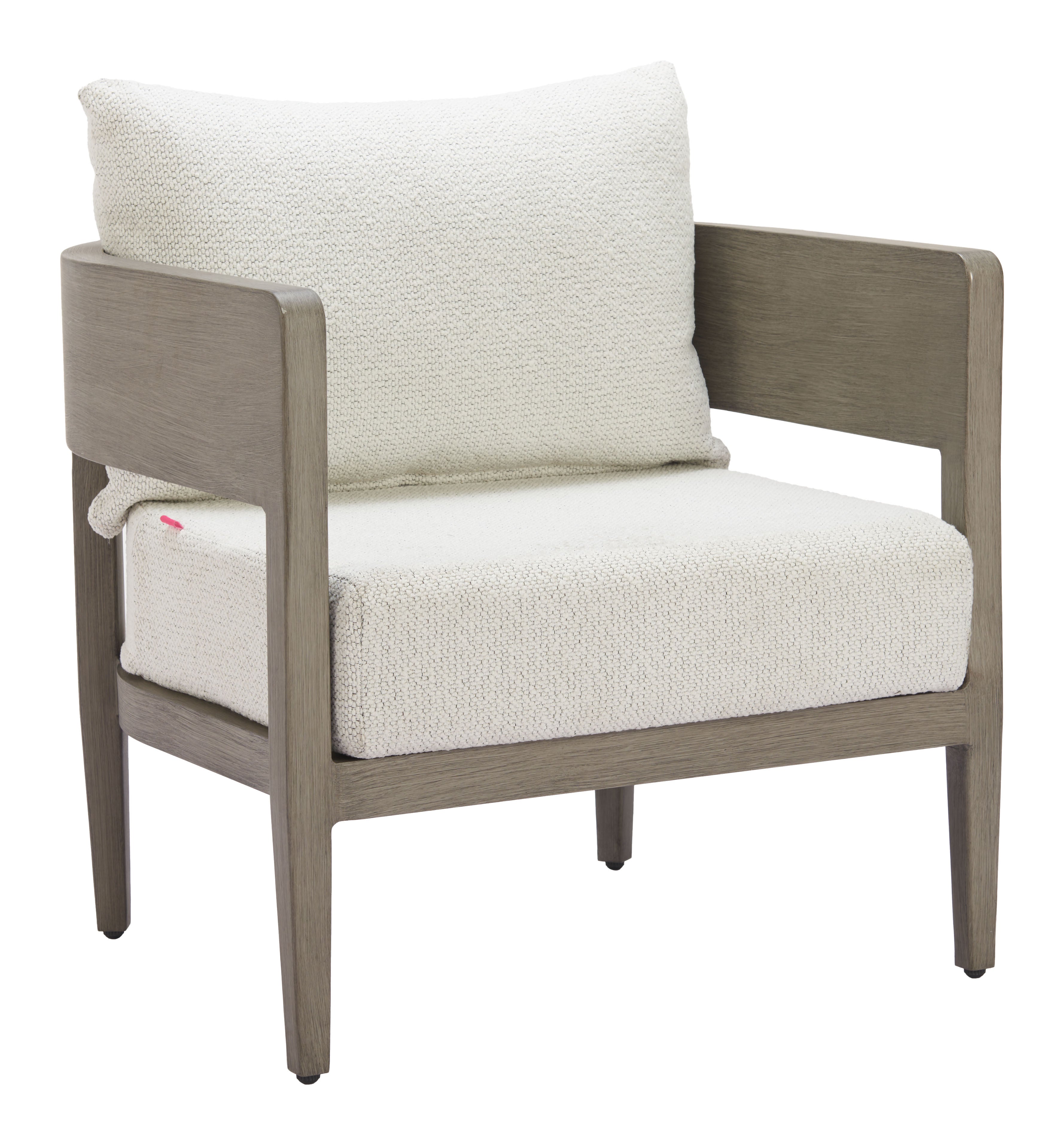 28" Beige Upholstered Arm Chair Homeroots Living Room