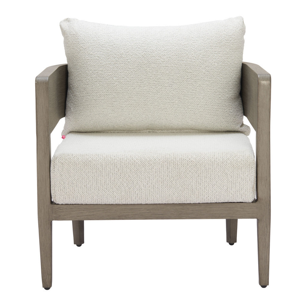 28" Beige Upholstered Arm Chair Homeroots Living Room