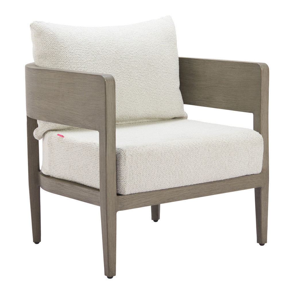 28" Beige Upholstered Arm Chair Homeroots Living Room