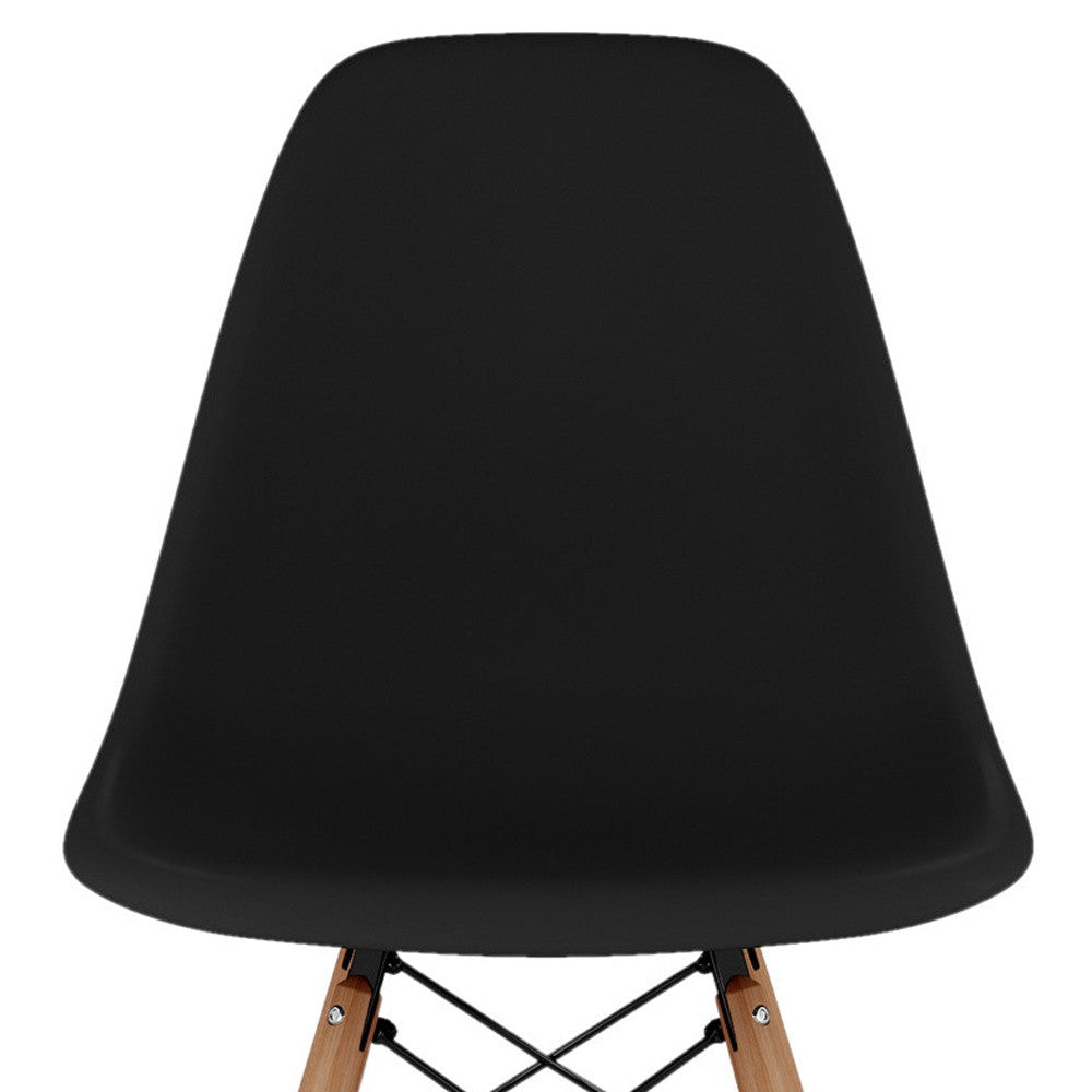 28" Black And Brown Heavy Duty Plastic And Solid Wood Counter Height Bar Chair Homeroots Living Room