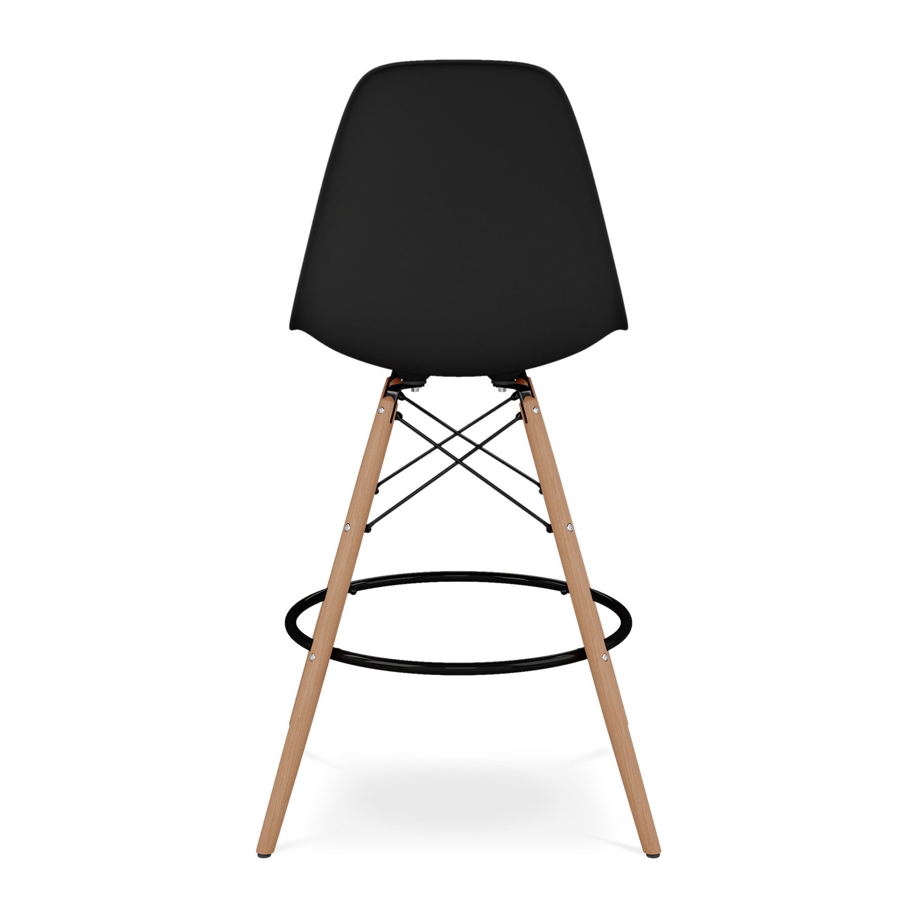 28" Black And Brown Heavy Duty Plastic And Solid Wood Counter Height Bar Chair Homeroots Living Room