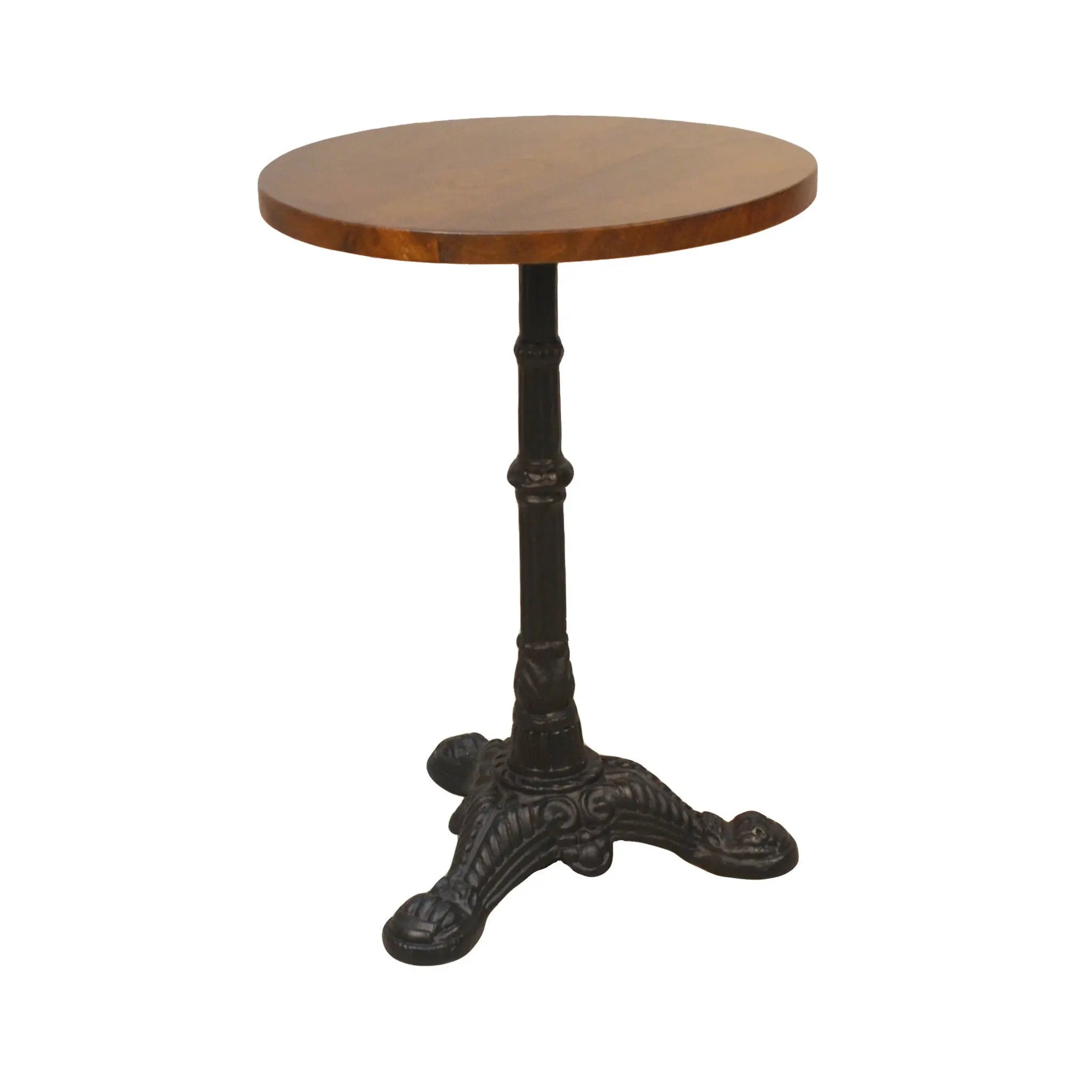 28" Black And Wood Brown Solid Wood And Iron Round End Table Homeroots Living Room