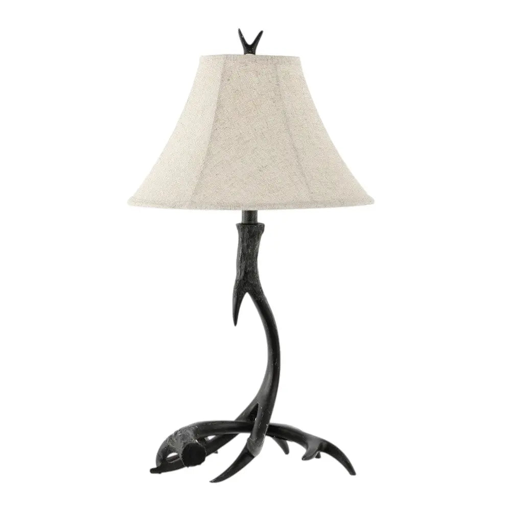 28" Black Antlers Table Lamp With Bell Shade Homeroots Lighting