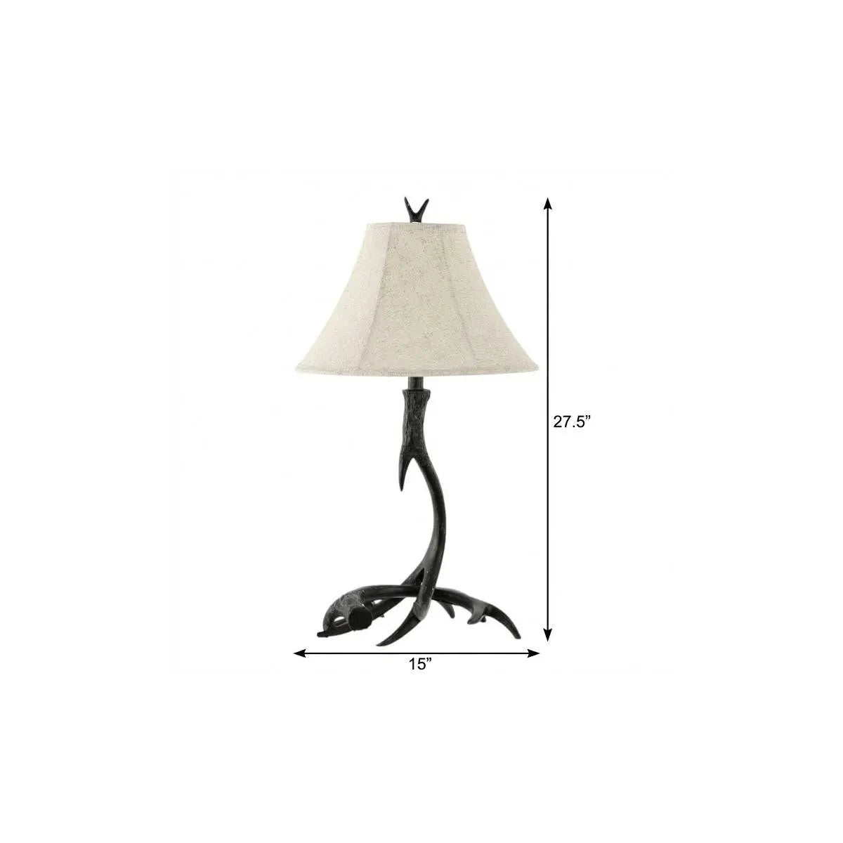 28" Black Antlers Table Lamp With Bell Shade Homeroots Lighting
