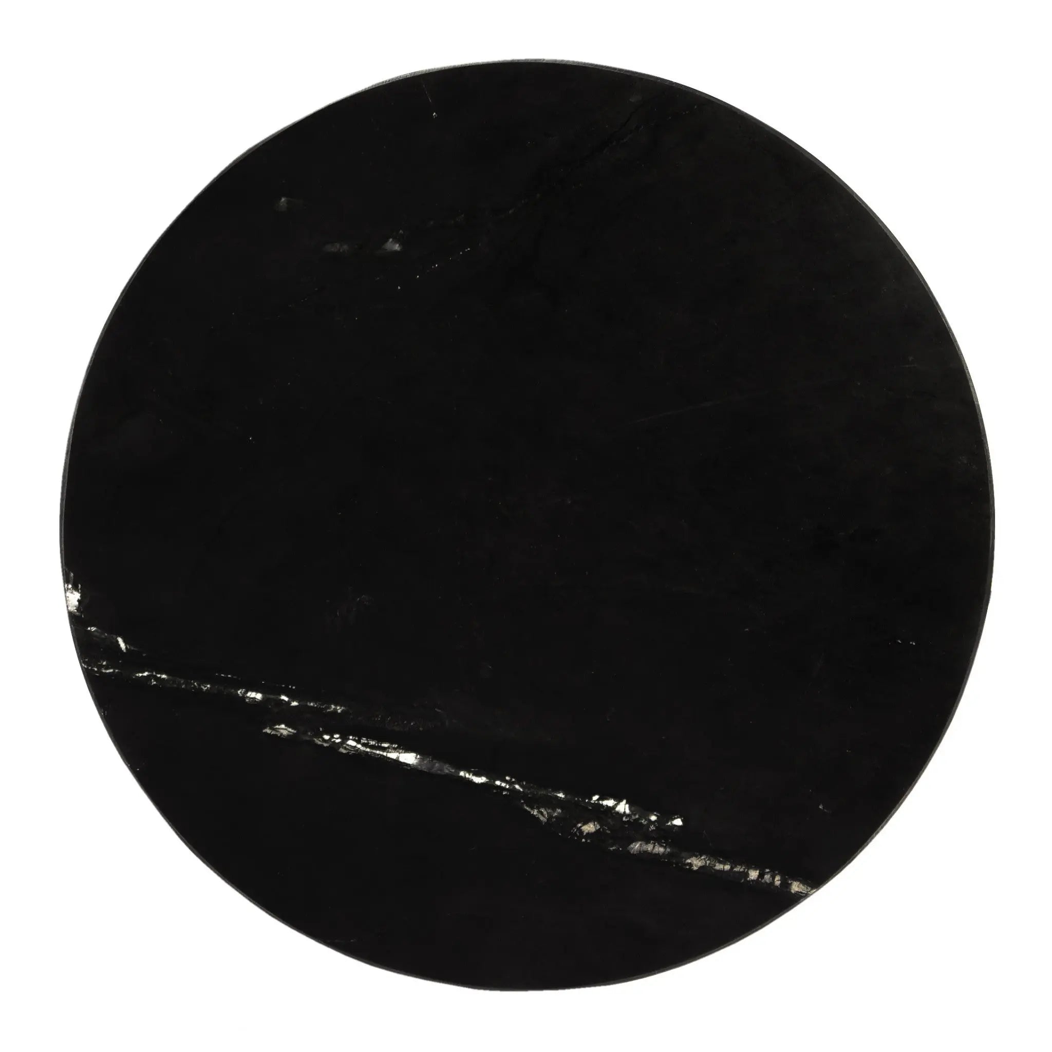 28" Black Marble Round End Table Homeroots Living Room