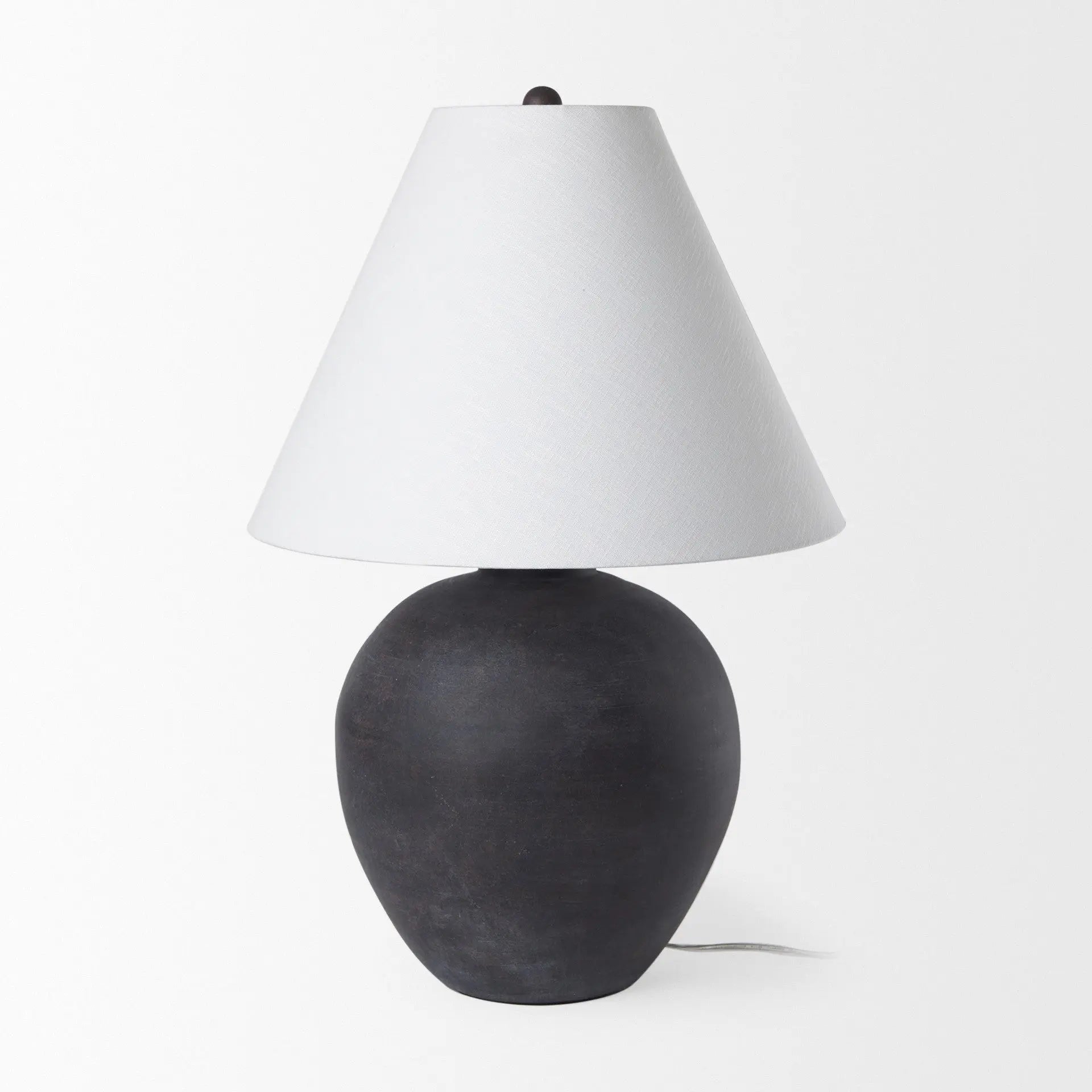 28" Black Novelty Bedside Lamp With Drum Shade Homeroots Lighting
