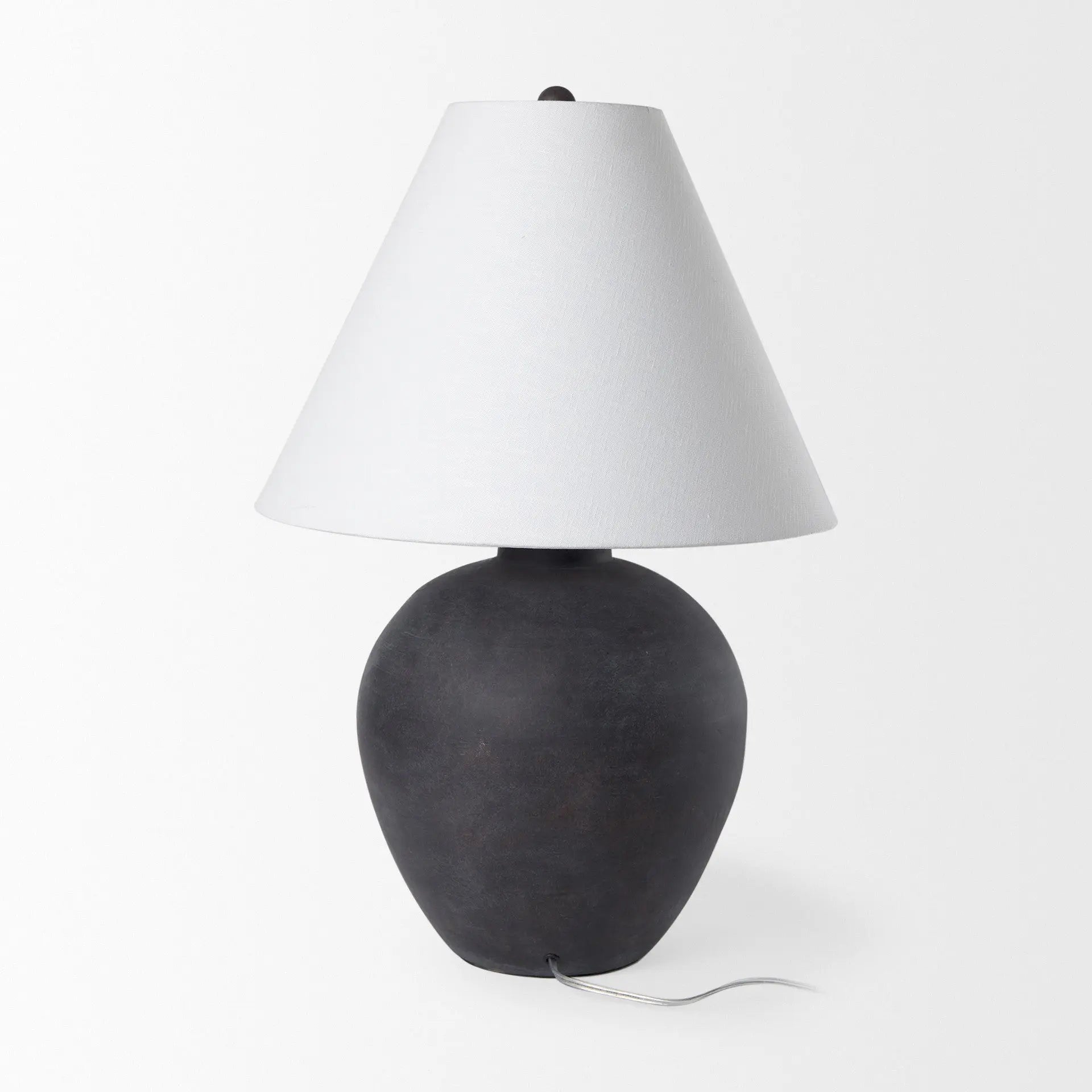 28" Black Novelty Bedside Lamp With Drum Shade Homeroots Lighting