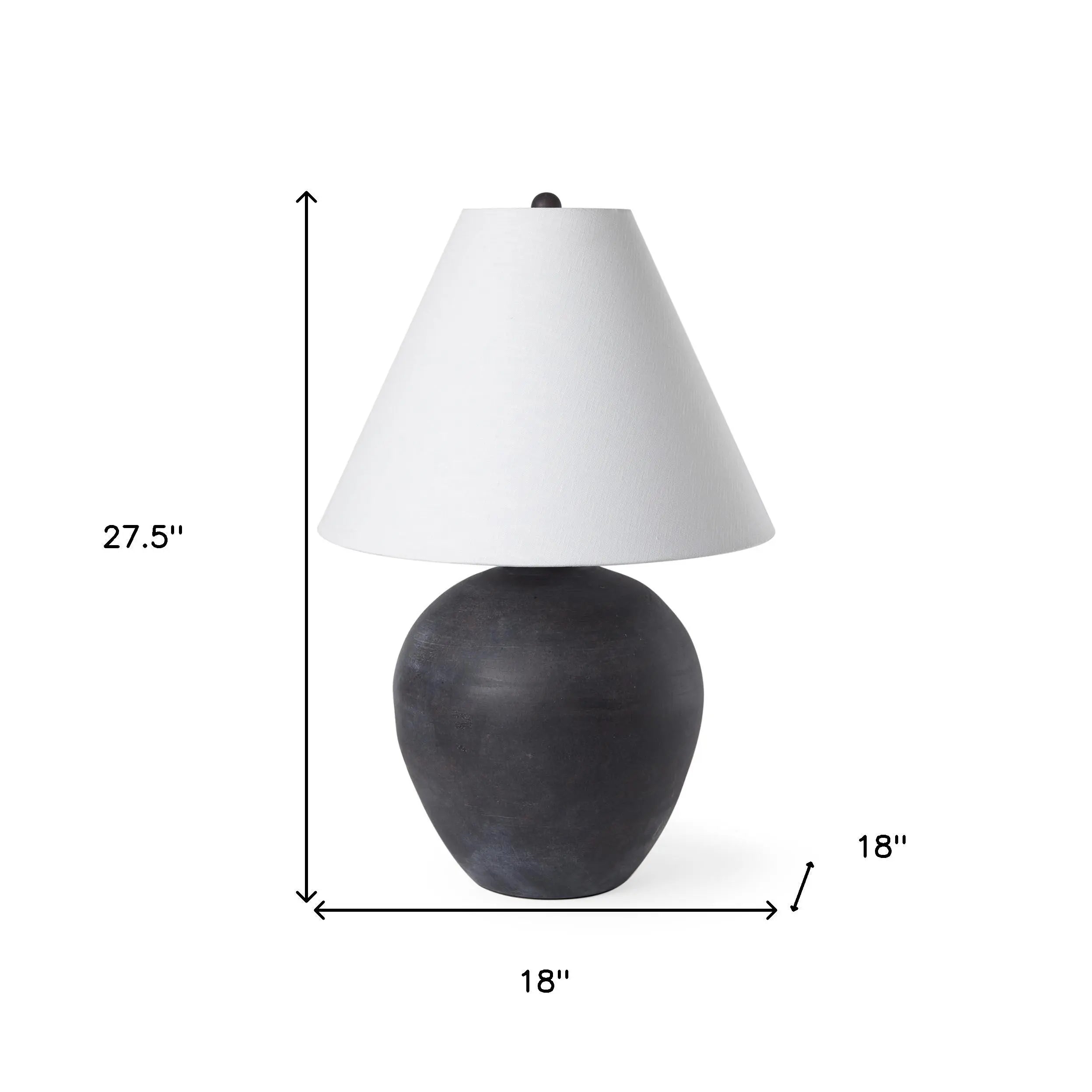 28" Black Novelty Bedside Lamp With Drum Shade Homeroots Lighting