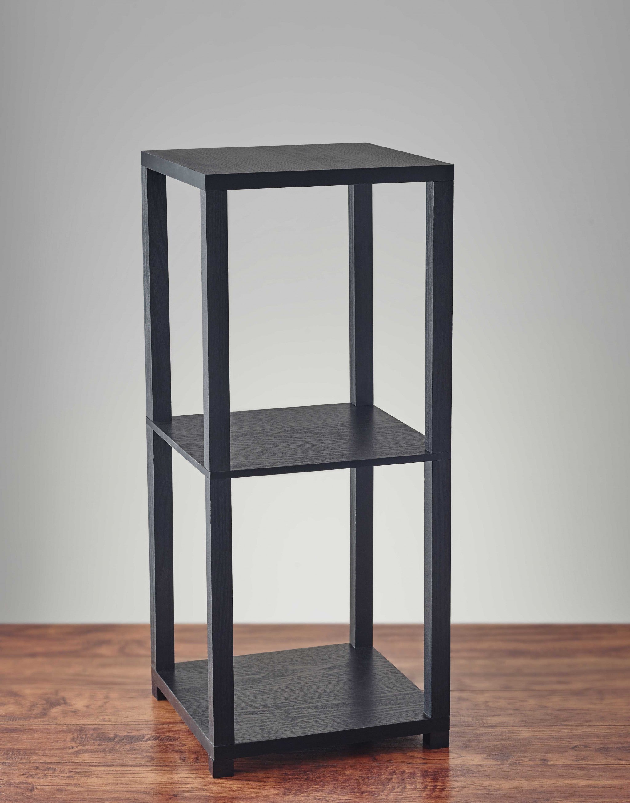 28" Black Square End Table With Two Shelves - GreatEagleInc