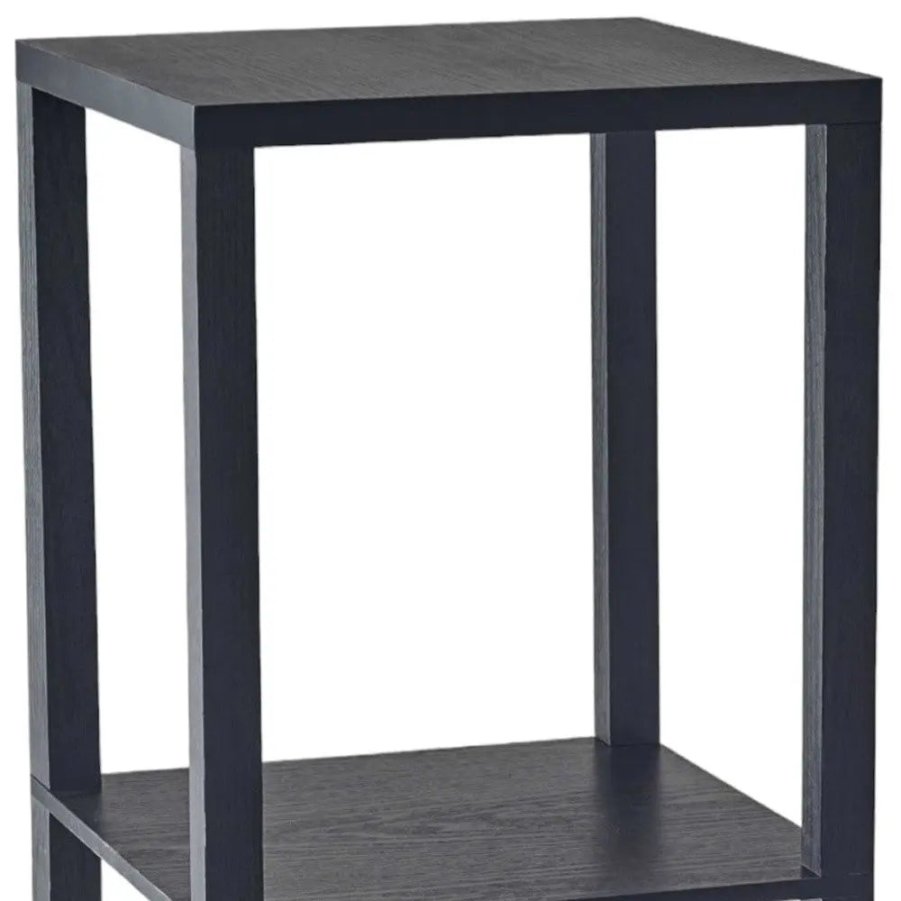 28" Black Square End Table With Two Shelves - GreatEagleInc