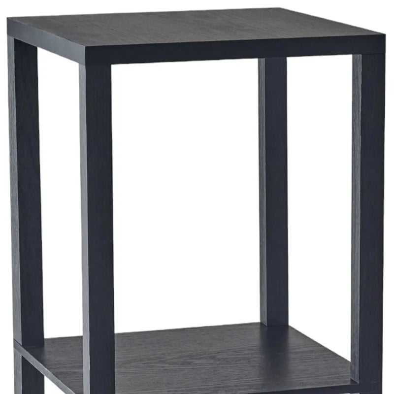 28" Black Square End Table With Two Shelves - GreatEagleInc