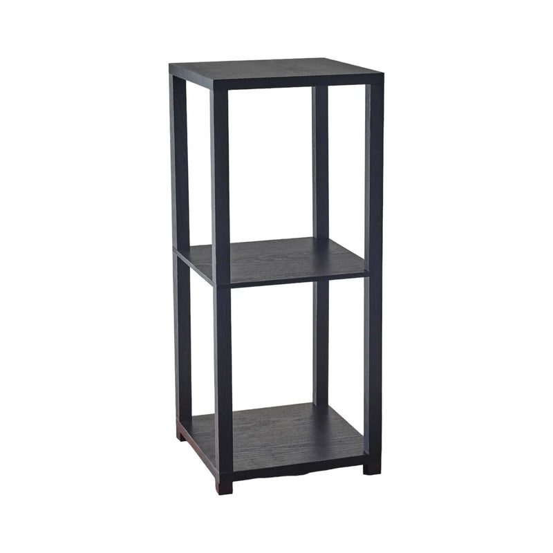 28" Black Square End Table With Two Shelves - GreatEagleInc