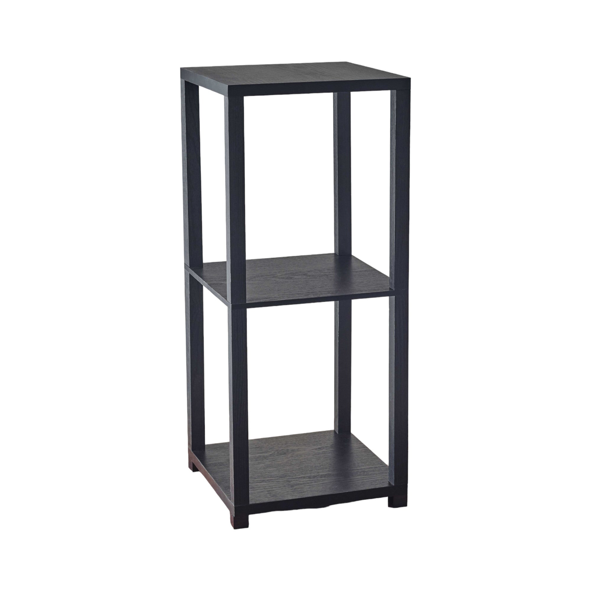 28" Black Square End Table With Two Shelves - GreatEagleInc