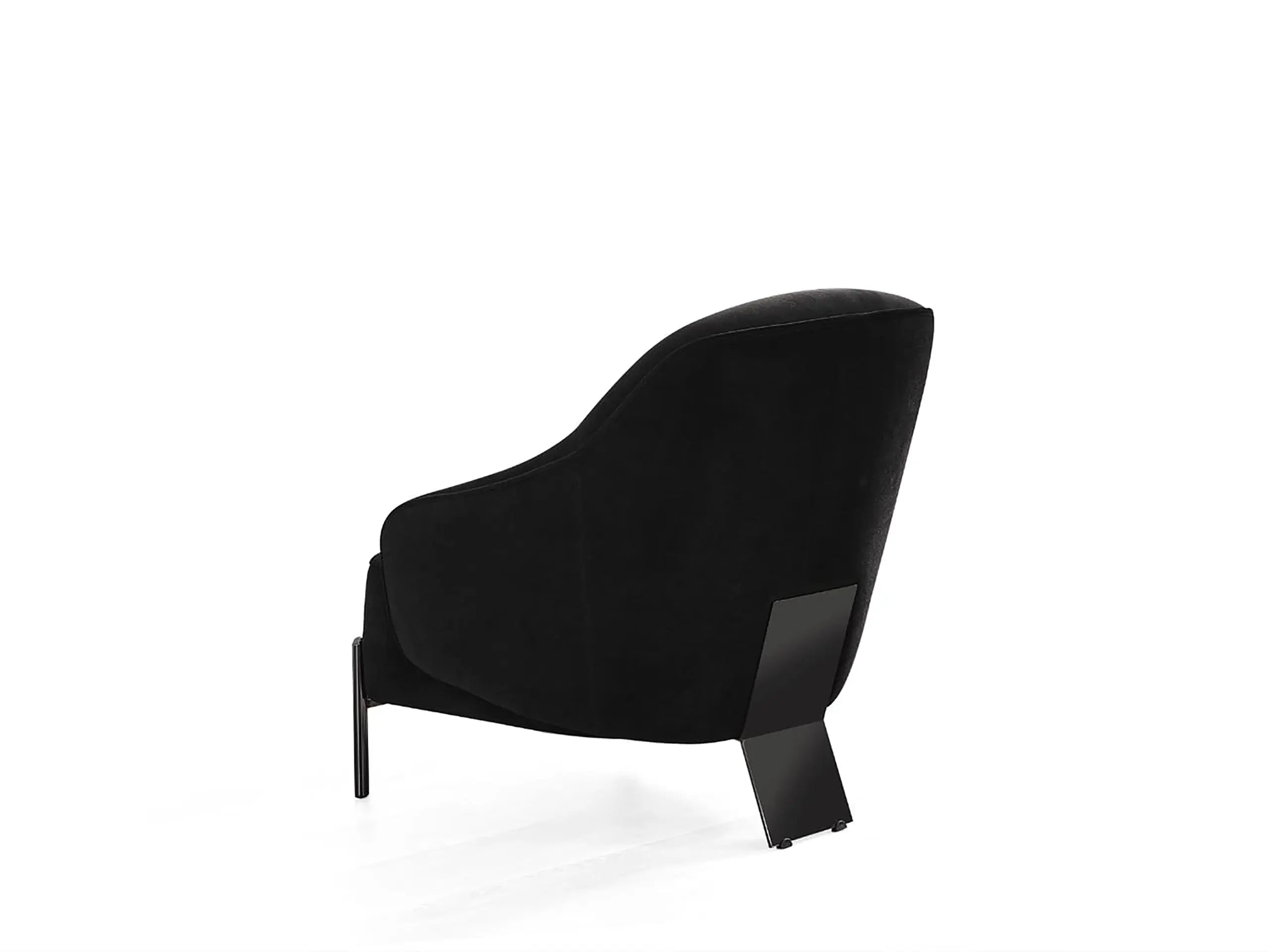 28" Black Velvet and Metal Lounge Chair Homeroots Living Room