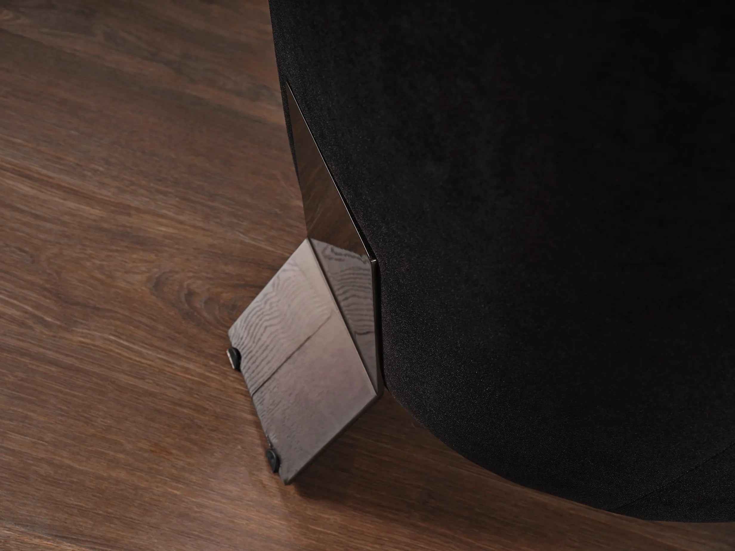 28" Black Velvet and Metal Lounge Chair Homeroots Living Room